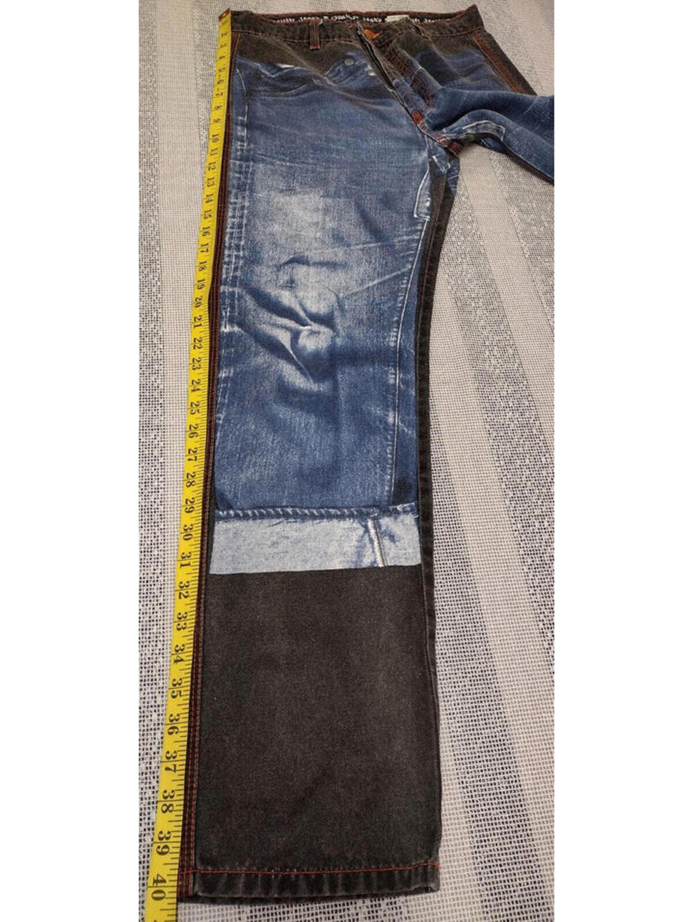 JEAN PAUL GAULTIER Rockabilly Pants Jean Picture Denim Redlines Waist 29 inches - Picture 7 of 16